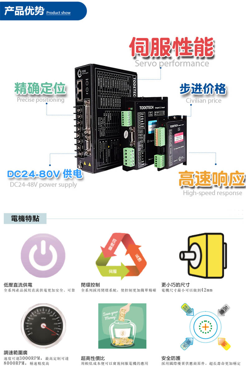 低壓直流伺服電機(jī)產(chǎn)品優(yōu)勢與特點